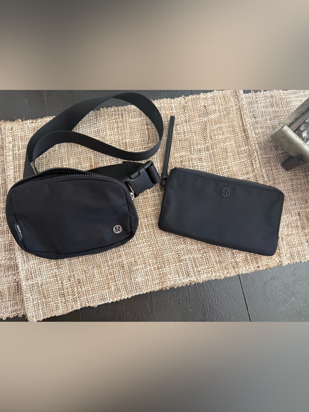 lululemon athletica Black Waist Bag with wristlet
